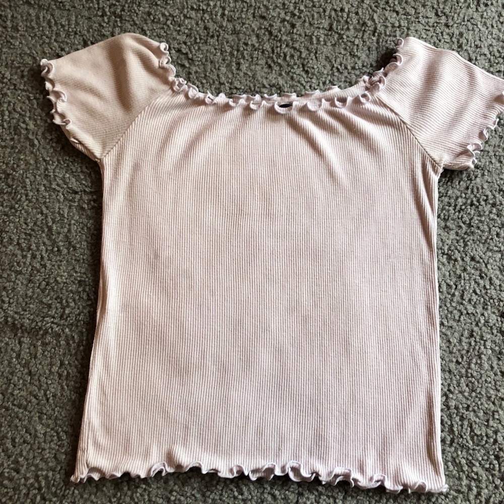 brandy melville off the shoulder light lilac top